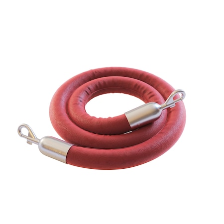 Montour Line Naugahyde Rope Red With SatinStainless Snap Ends 6ft.Cotton Core PNR150-60-RD-SE-SS
